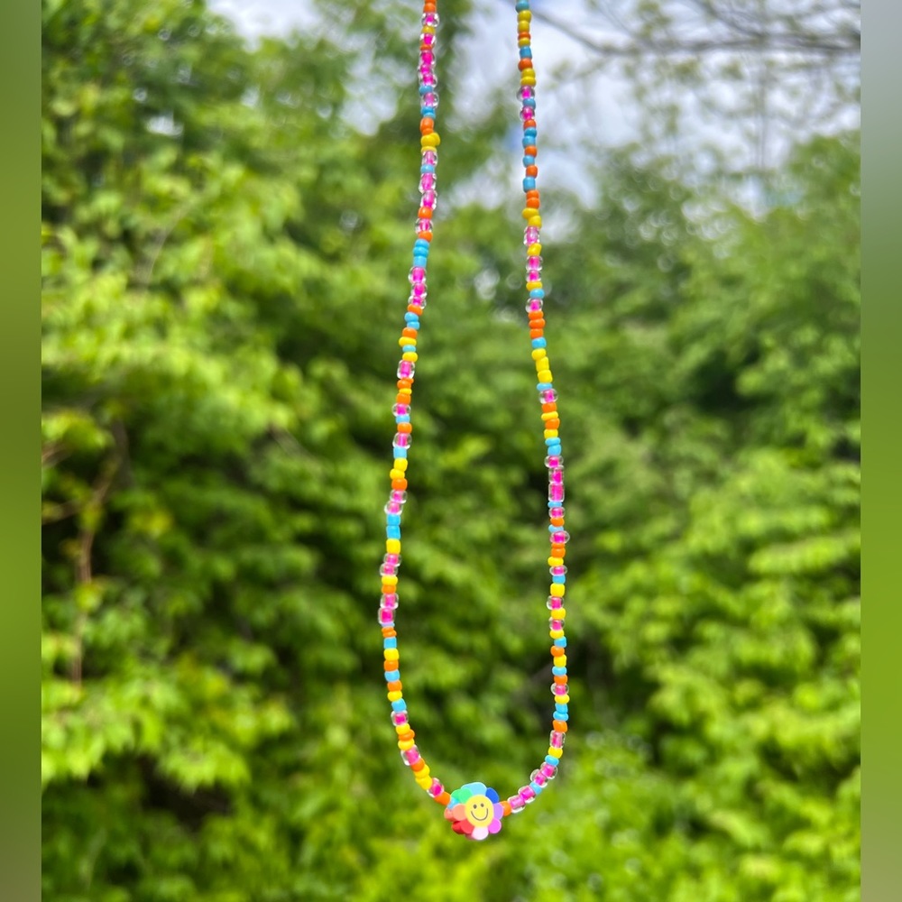 Smiley Summer Beaded Necklace